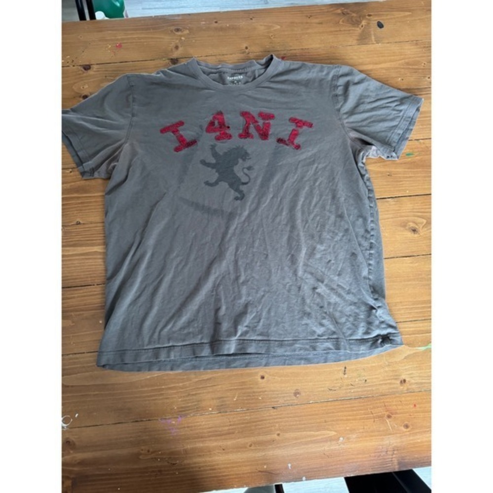 Express Mens Gray Lion Graphic T‎ Shirt XL Short Sleeve Cotton Tee